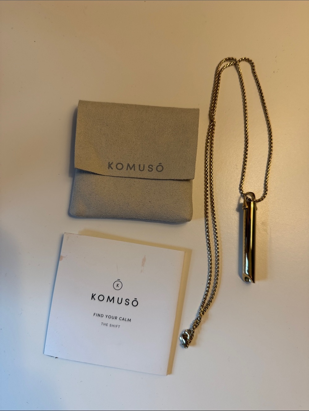 Komuso Gold Calm Shift Necklace Pendant